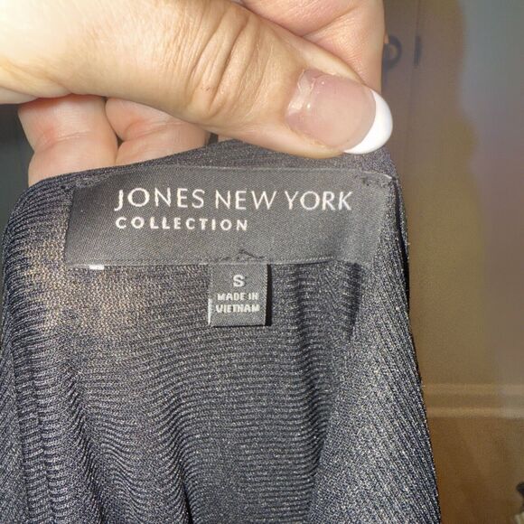 Jones New York Black Brown Snake Stretch Sleeveless Shift Tunic Tank Dress Small - Picture 6 of 7